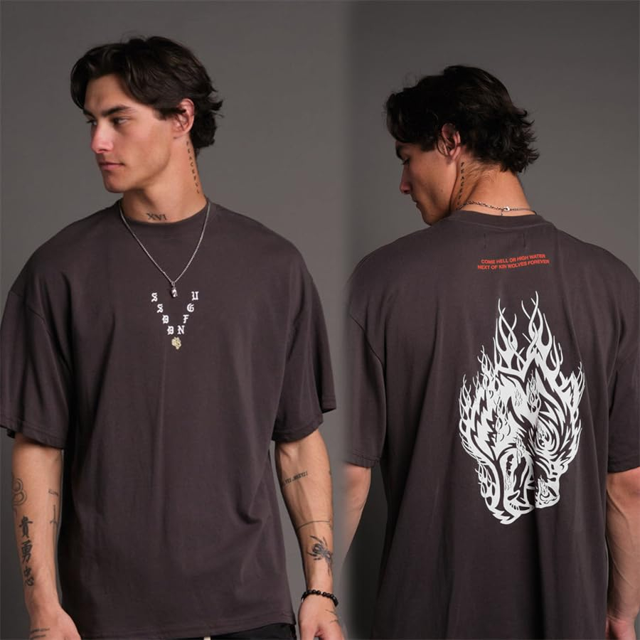 Classic Logo Flame Wolf Head G - огляд і ціна Streetwear Gym Brand